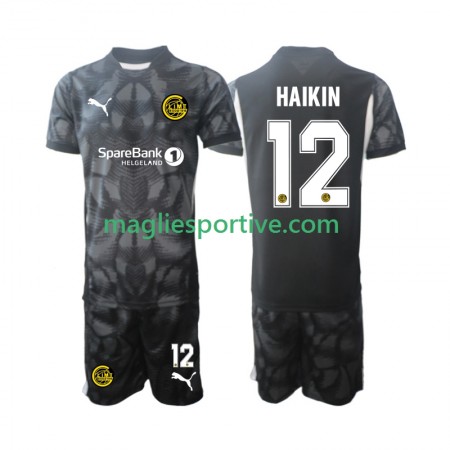 Completo Calcio FK Bodø Glimt Nikita Haikin 12 Portiere Bambino Divisa Prima 2025